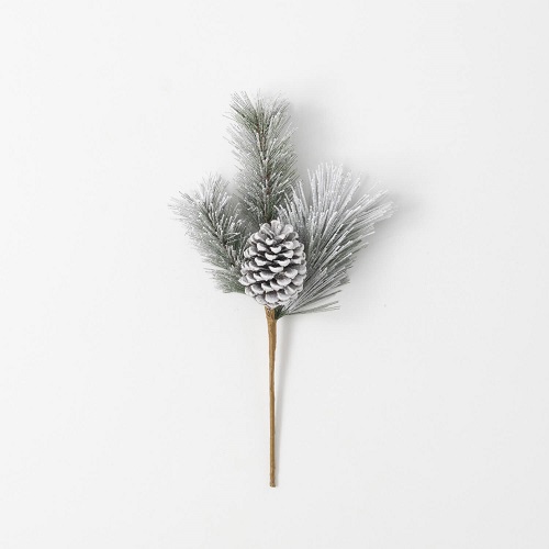 Flocked Pine Pick - Christmas - Winter Wedding decor ideas